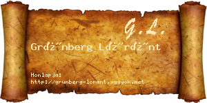 Grünberg Lóránt névjegykártya