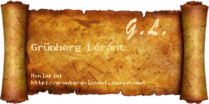 Grünberg Lóránt névjegykártya